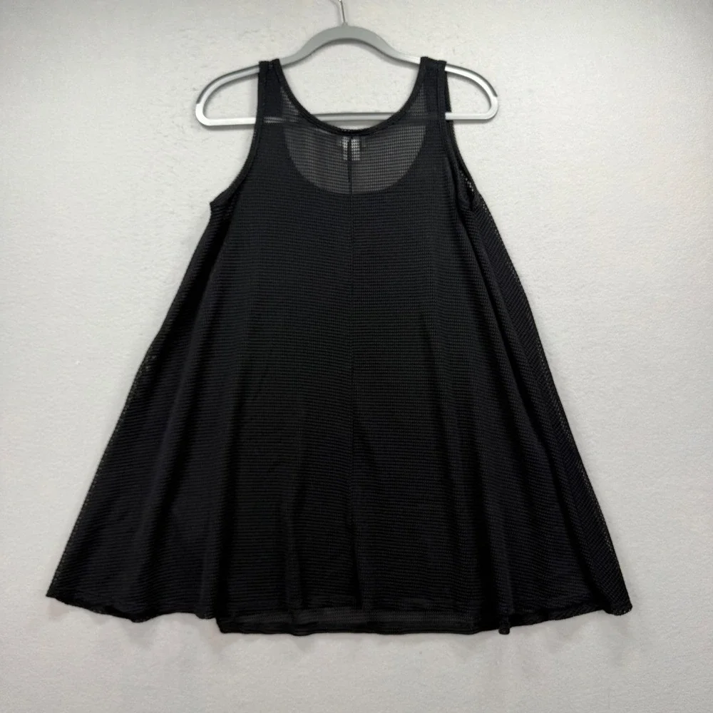 Jordan Taylor Mesh Swim Cover Womens L Black A-Line Scoop Neck Sheer Tank Dress